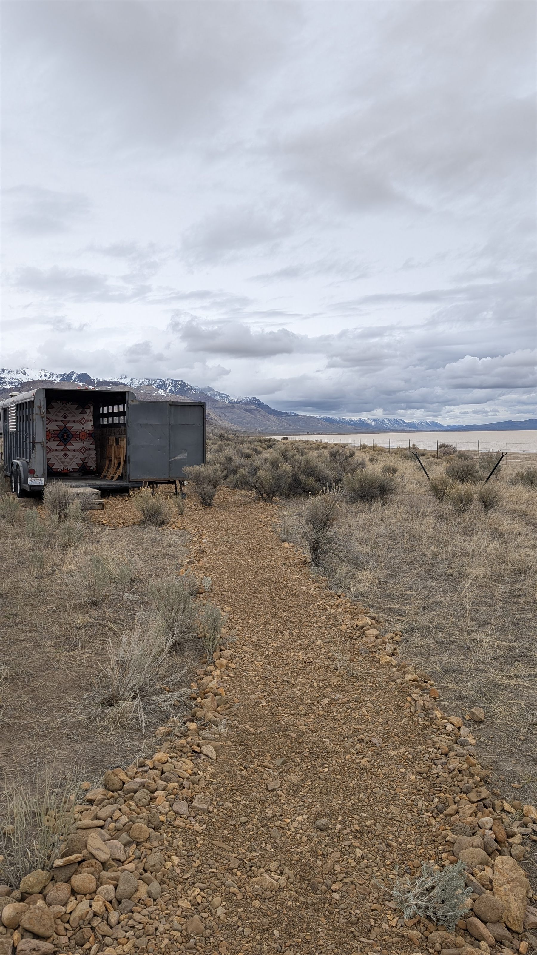 The path across the high desert to the Stargazer Bliss trailer